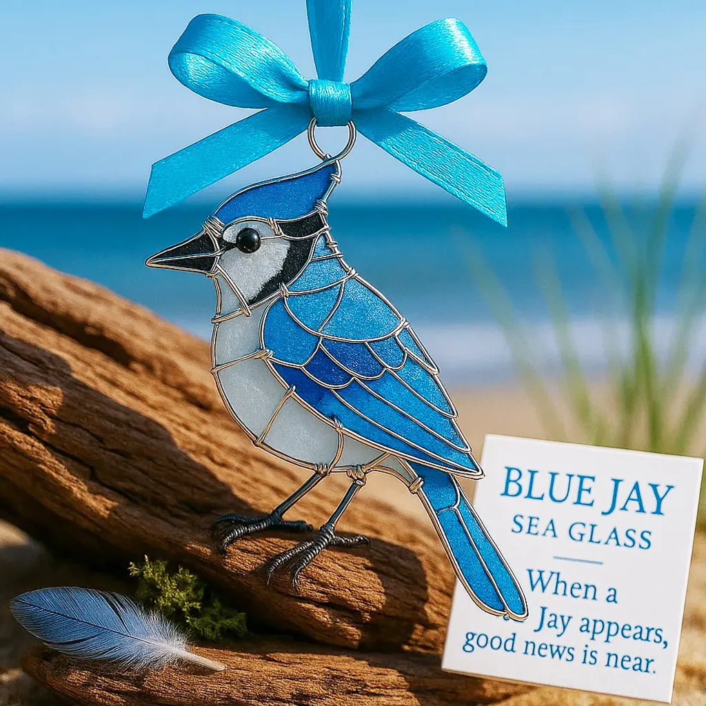 Handmade Sea Glass Bird Ornament