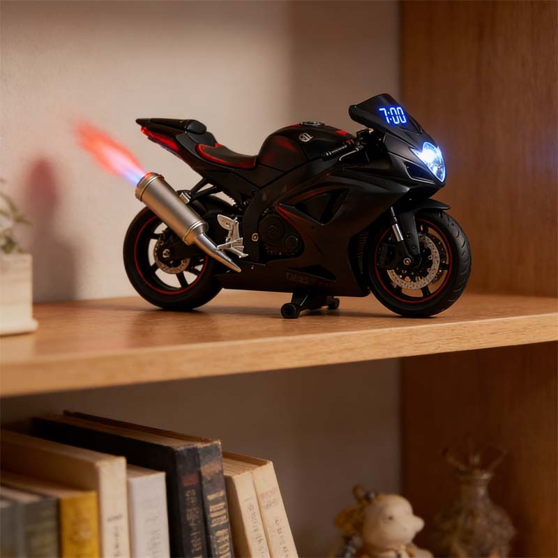 🏍️ Realistic Motorcycle Digital Alarm Clock 🏁✨