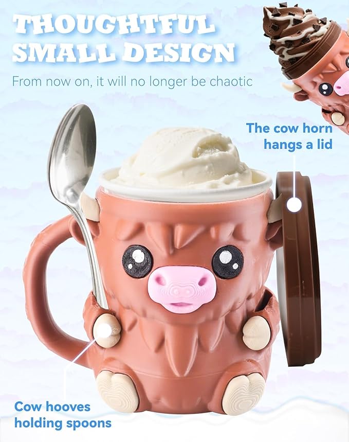 Highland beef ice cream cup holder
