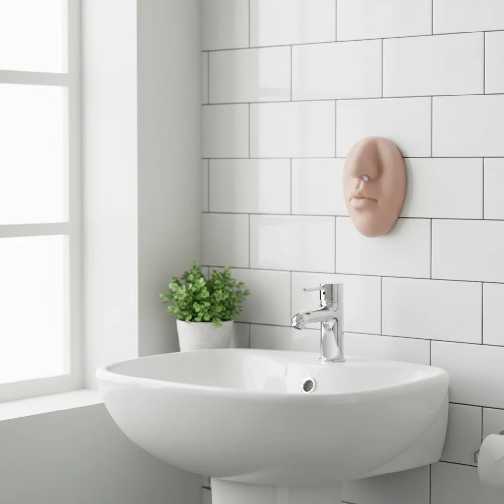 Realistic nose-shaped wall-mounted soap dispenser