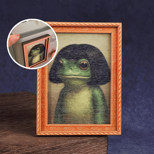 Frog-shaped wooden refrigerator magnet