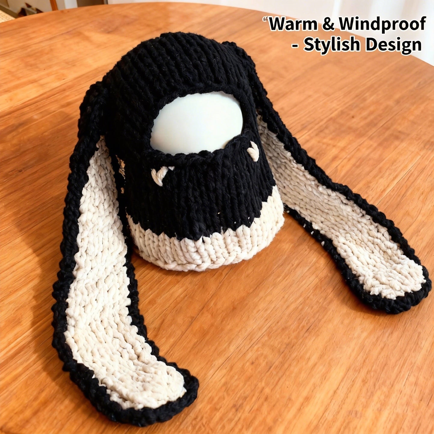 Knit Plush Bunny Hat